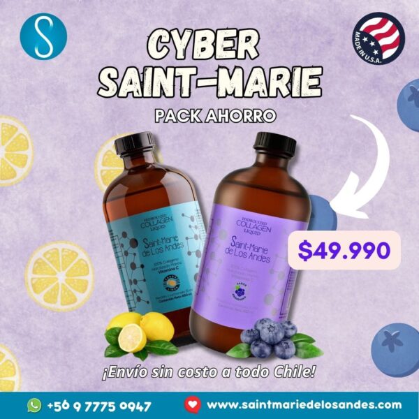 Pack Colágeno Marino Líquido Duo sabor arándano y limón