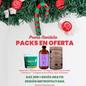 Mega Pack - Healthy Punch + 1 Colageno Marino Liquido arándanos + 1 Colágeno Bovino Kosher